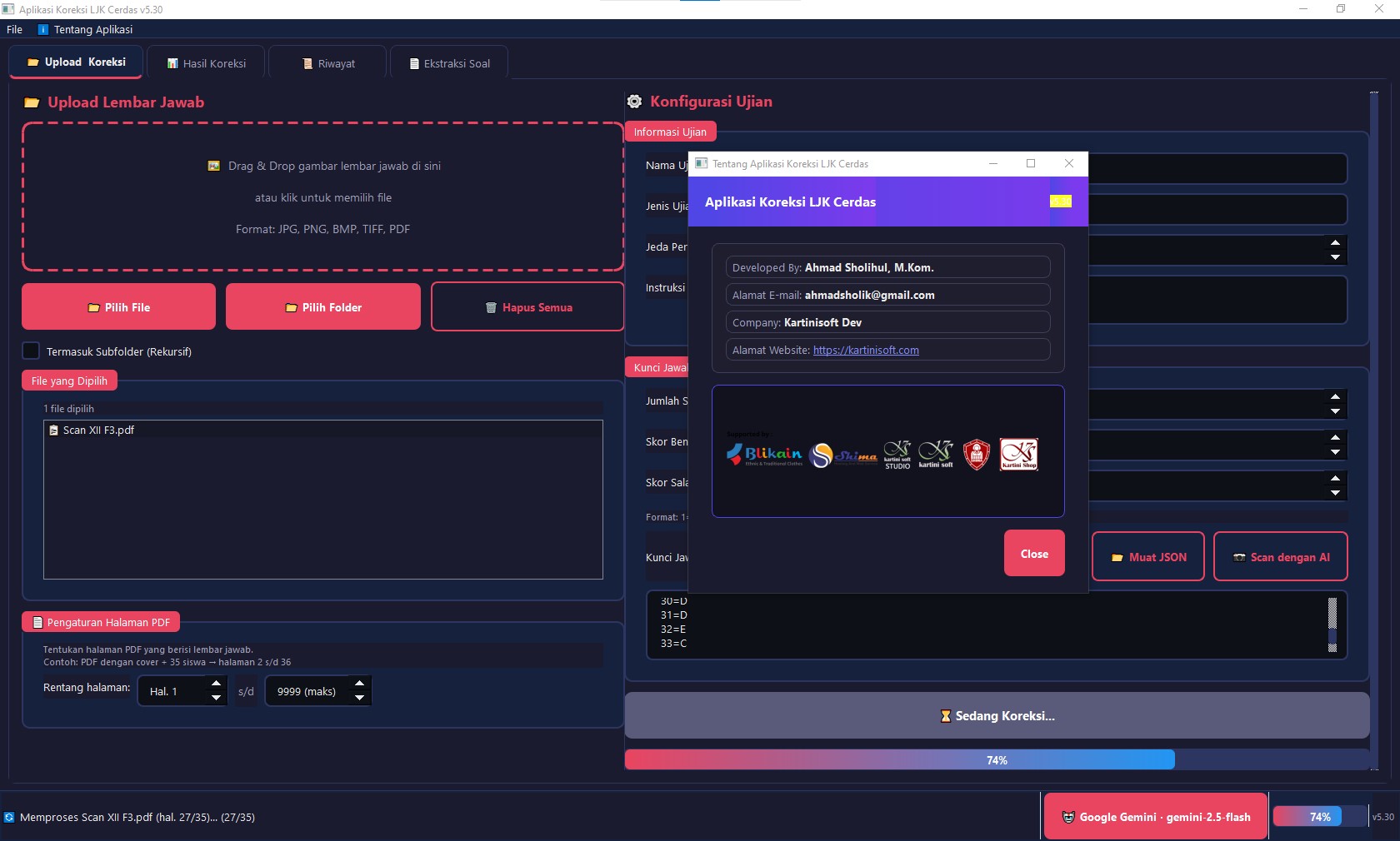 Hasil Koreksi di Excel