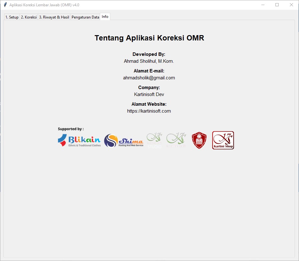 Tampilan Utama Aplikasi OMR